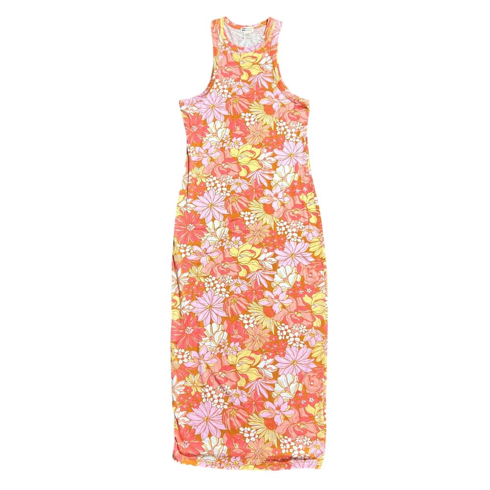 Billabong Tomboy Midi Bodycon Tank Dress Women's S/P Floral Print - Picture 2 of 6